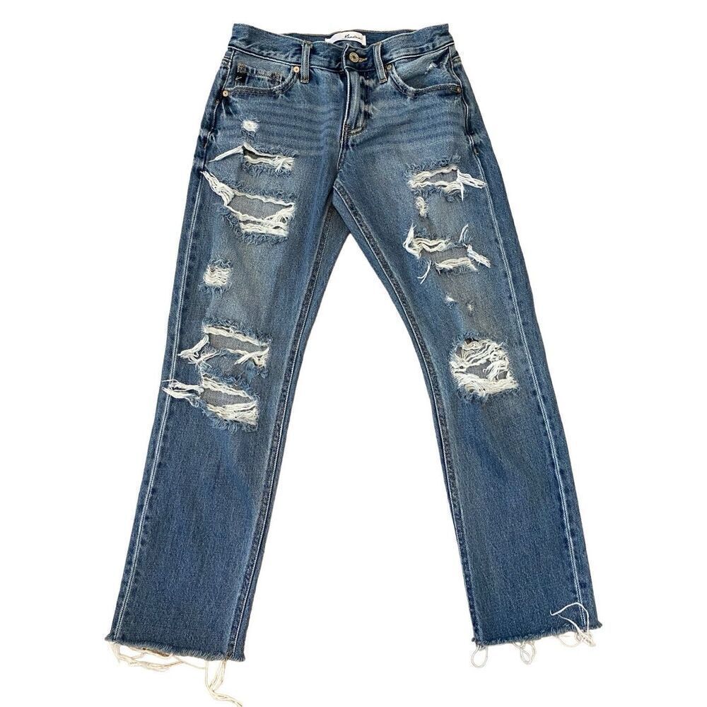 KanCan Destroyed Distressed Jeans 1/24 Straight Leg Denim Everyday Casual